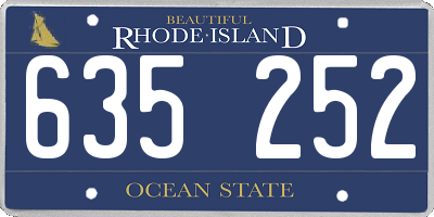 RI license plate 635252