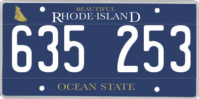 RI license plate 635253