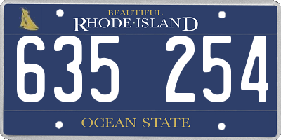 RI license plate 635254