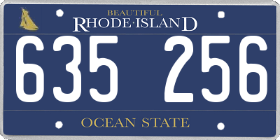 RI license plate 635256