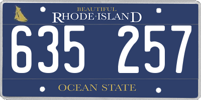 RI license plate 635257