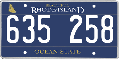 RI license plate 635258