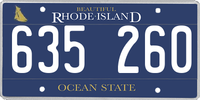 RI license plate 635260