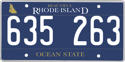 RI license plate 635263
