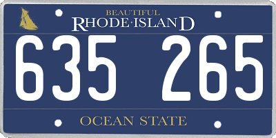 RI license plate 635265