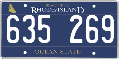 RI license plate 635269