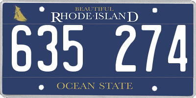 RI license plate 635274