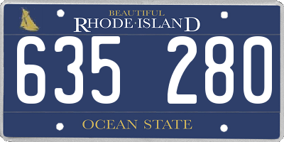 RI license plate 635280