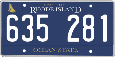 RI license plate 635281