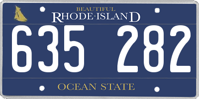 RI license plate 635282