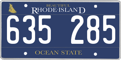 RI license plate 635285