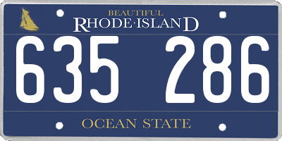 RI license plate 635286