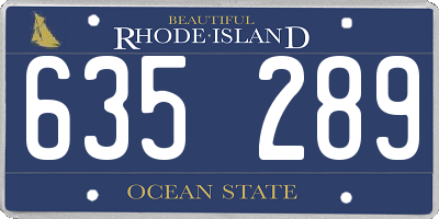 RI license plate 635289