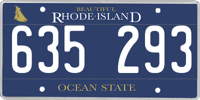 RI license plate 635293