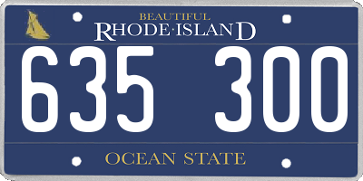 RI license plate 635300