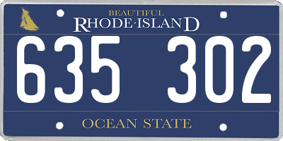 RI license plate 635302