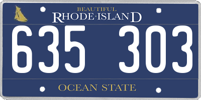 RI license plate 635303