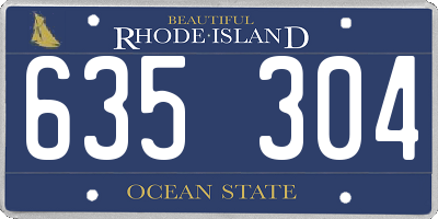 RI license plate 635304