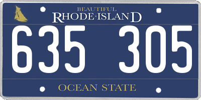 RI license plate 635305