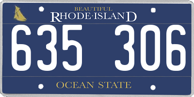 RI license plate 635306