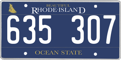 RI license plate 635307