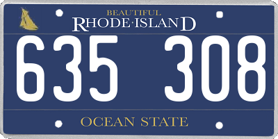 RI license plate 635308