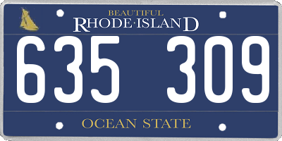 RI license plate 635309