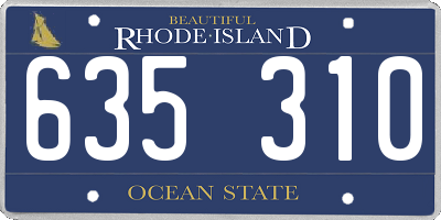 RI license plate 635310