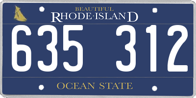RI license plate 635312