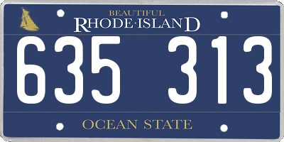 RI license plate 635313