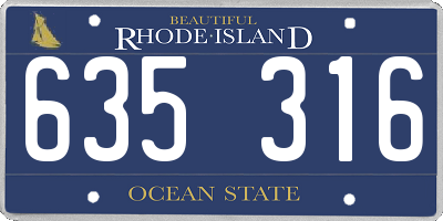 RI license plate 635316