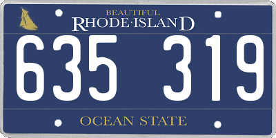 RI license plate 635319