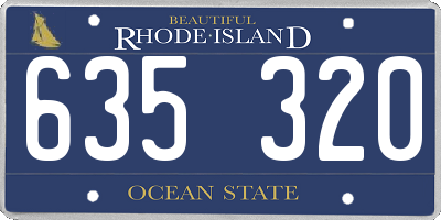 RI license plate 635320