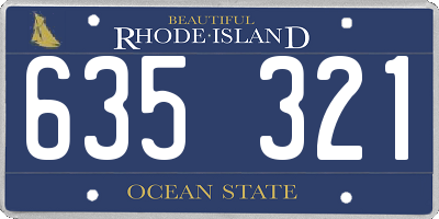 RI license plate 635321