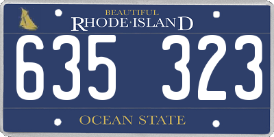 RI license plate 635323