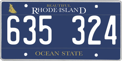 RI license plate 635324