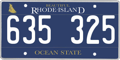 RI license plate 635325