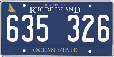 RI license plate 635326