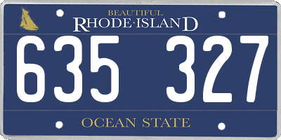 RI license plate 635327