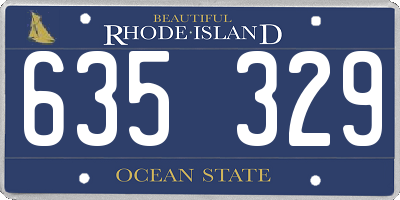 RI license plate 635329