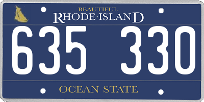 RI license plate 635330