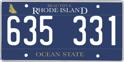 RI license plate 635331