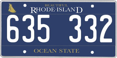 RI license plate 635332