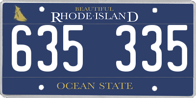 RI license plate 635335