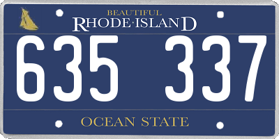 RI license plate 635337