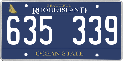 RI license plate 635339