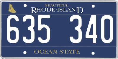RI license plate 635340