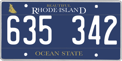RI license plate 635342