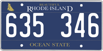 RI license plate 635346
