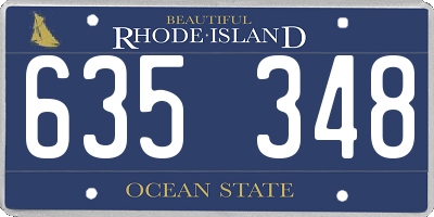 RI license plate 635348